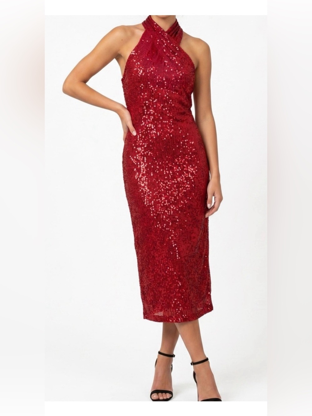 RACHEL Rachel Roy Red Sequin Maxi Dress